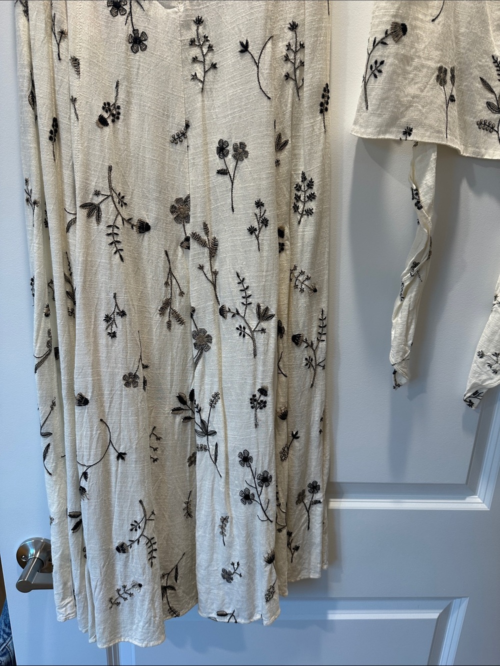 Matching Top & Skirt Set with Black Floral Embroidery - Picture 8 of 11